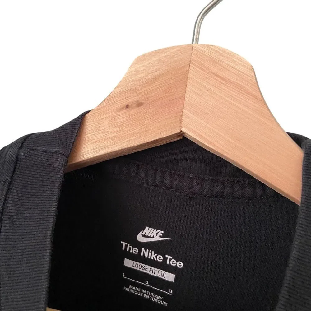 Nike Black Boxy Tee with Gold Logo in Junior Size Large